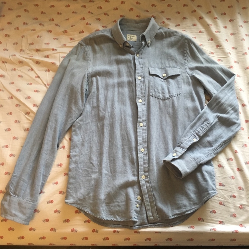 Old Navy long sleeve light blue button down shirt